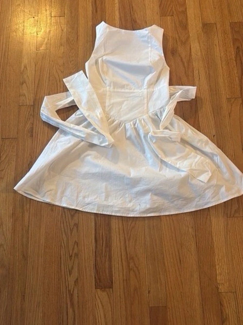 Women’s White Midi Skirted Dress with Waist Sash
